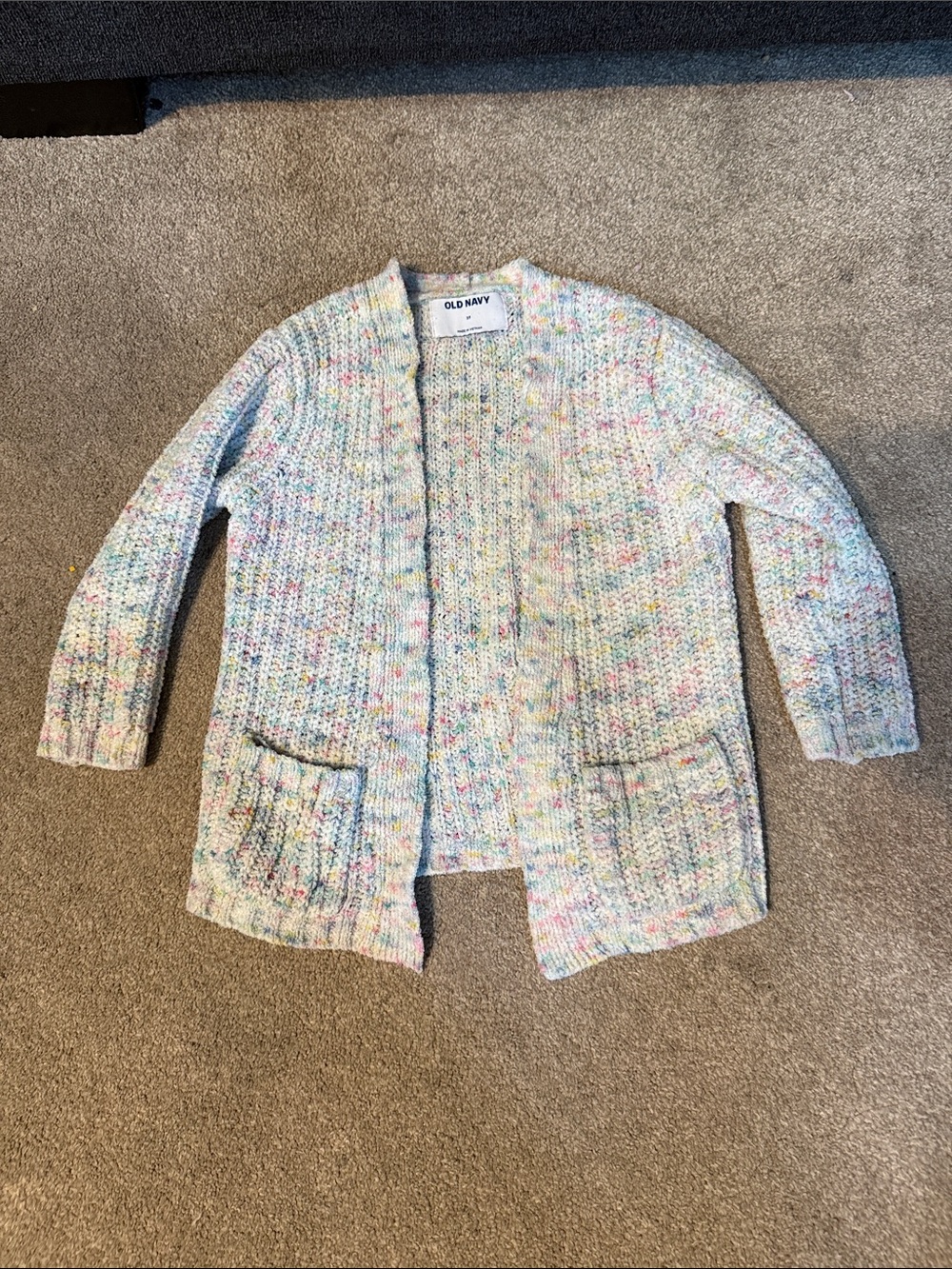 Old Navy Pastel Speckled Open Front Cardigan Size 3T
